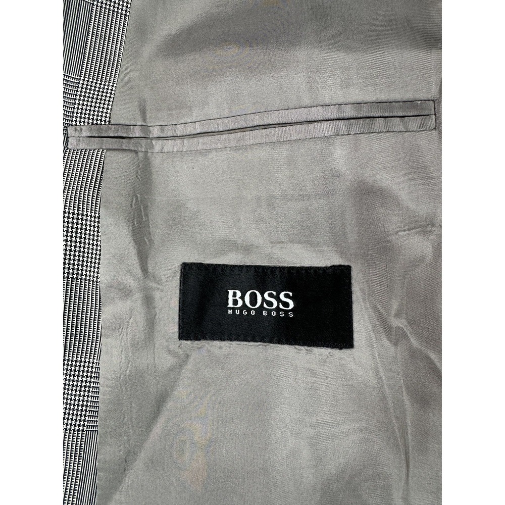Hugo Boss Suit Jacket 42 R Navy Wool Prince of Whales Galilei Sigma Luxury Coat - Picture 14 of 16